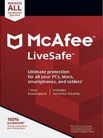 McAfee Livesafe Unlimited Device 1 Year Key GLOBAL